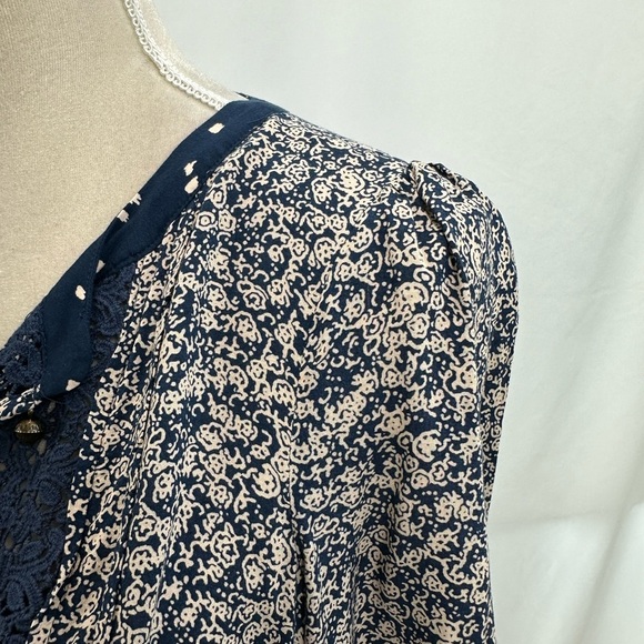 NWOT Anthropologie Maeve Hiver Blue 3/4 Sleeve Boho Peasant Blouse Size 4 - Picture 7 of 13